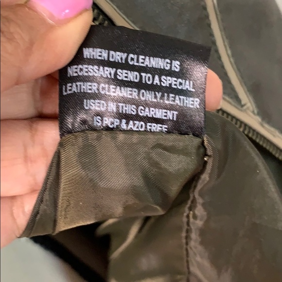 Leather jacket olive - Picture 7 of 8